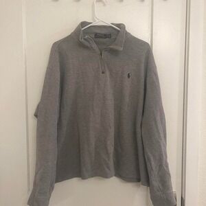 Preppy Quarter Zip Classic Gray Minimalist Polo Ralph Lauren